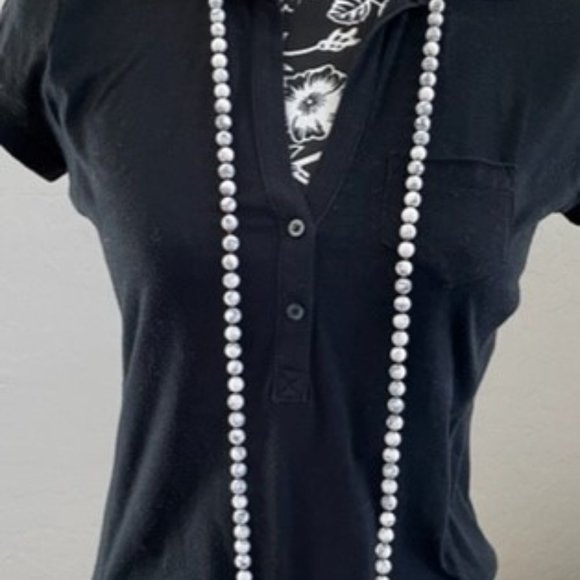 Howlite Hand Knotted 58" Flapper Length Beaded Necklace Gorgeous Vintage - Picture 10 of 14